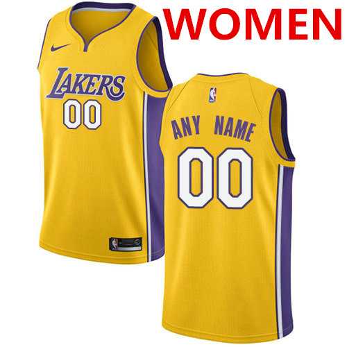 Women's Customized los angeles lakers swingman gold home nike icon edition jersey